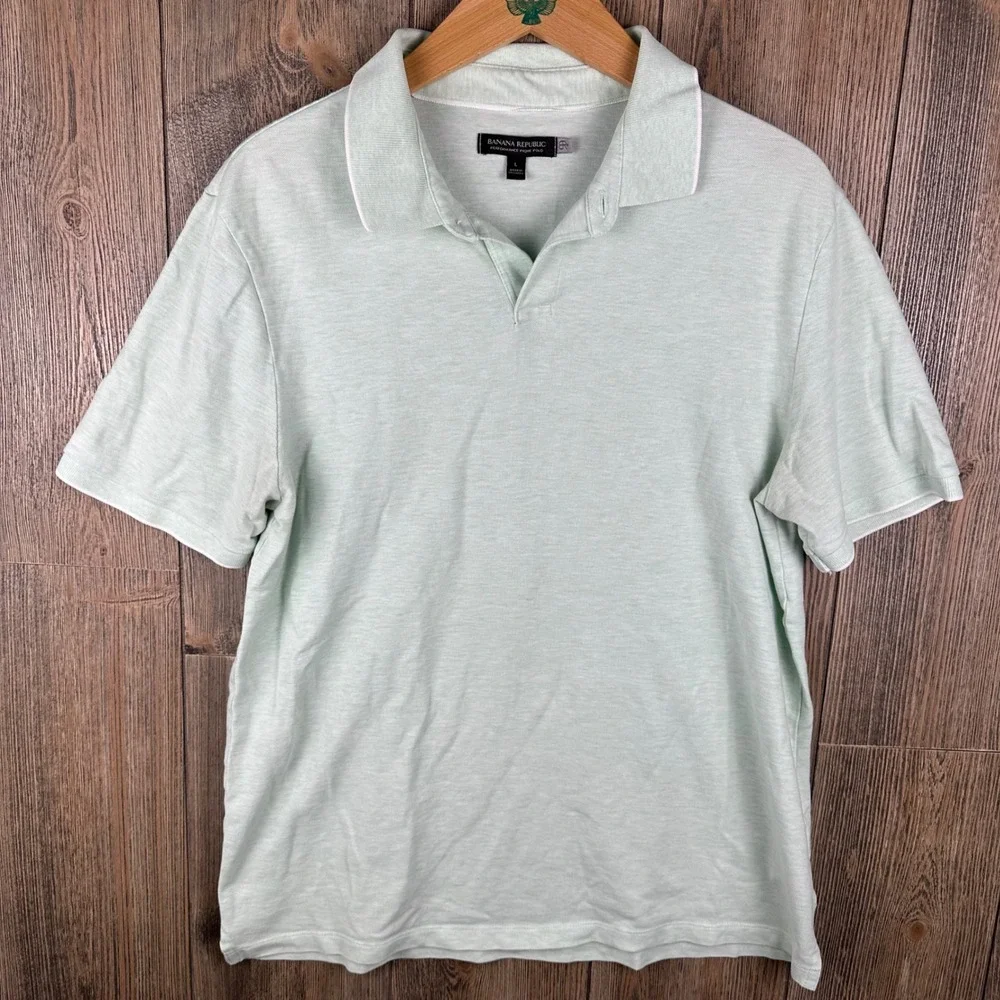 Banana Republic Lot of 8 Polo Shirts Men Size Large Short Sleeve Casual Cotton